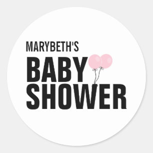 Oh Baby Simple Pink Balloon Babyaufkleber Runder Aufkleber