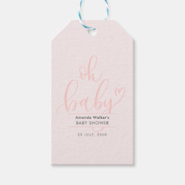 Oh Baby Simple Pink Script Favor Gift Tags Geschenkanhänger