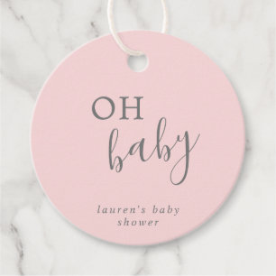 Oh Baby Simple Pink und Gray Girl Baby Dusche Geschenkanhänger