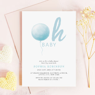 Oh Baby Soft Pastel Blaues Ballon Baby Boy Shower Einladung