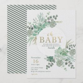 Oh Baby Succulent Baby Dusche Einladung