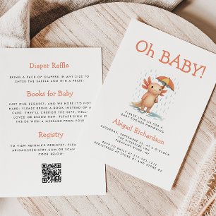 Oh Baby Süßer Axolotl QR Code Baby Shower Einladung