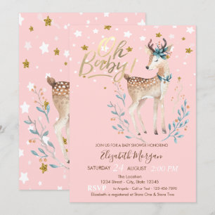 Oh Baby Süßes Baby Reh Sterne Baby Shower Einladung