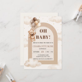 Oh Baby Teddy Bär Arch Baby Shower Einladungskarte Einladung