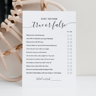 Oh Baby True oder False Baby Shooting Game Card Einladung