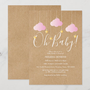 Oh Baby Twinkle Twinkle Baby Shower Rosa Rustikal Einladung