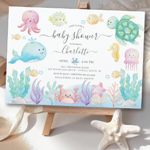 Oh Baby unter der Sea Baby Dusche Einladung
