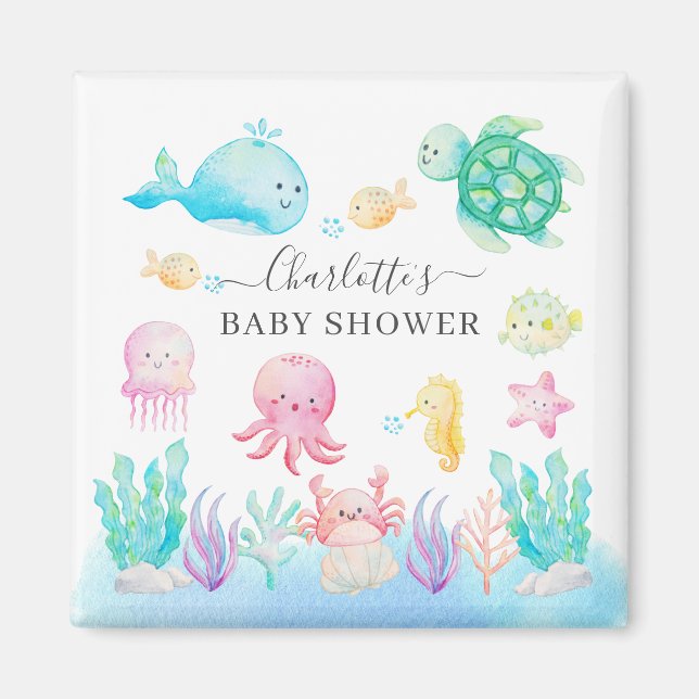 Oh Baby unter der Sea Baby Dusche Magnet (Vorne)