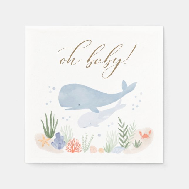 Oh Baby unter der Sea Baby Dusche Serviette (Vorderseite)