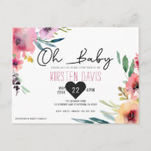 Oh Baby Watercolor Floral Girl Babydusche