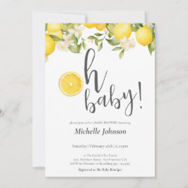Oh Baby Watercolor Lemon Babydusche Einladung
