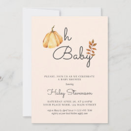 Oh Baby Watercolor Pumpkin Fall Rustic Baby Dusche Einladung
