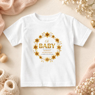 Oh Baby Watercolor Rose Gold Babyparty T-shirt