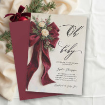 Oh Baby Weihnachts-Kalligrafie Roter Schleif Babyp