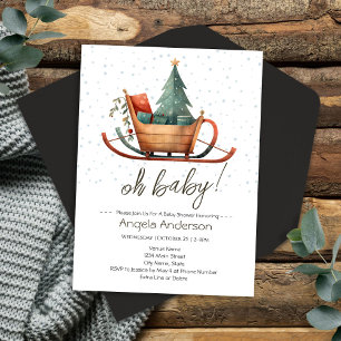 Oh Baby Weihnachts-Schlitten-Baby-Party Einladung