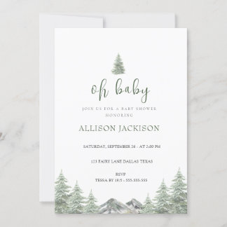 Oh Baby Wild One Mountain Baby Dusche Einladung