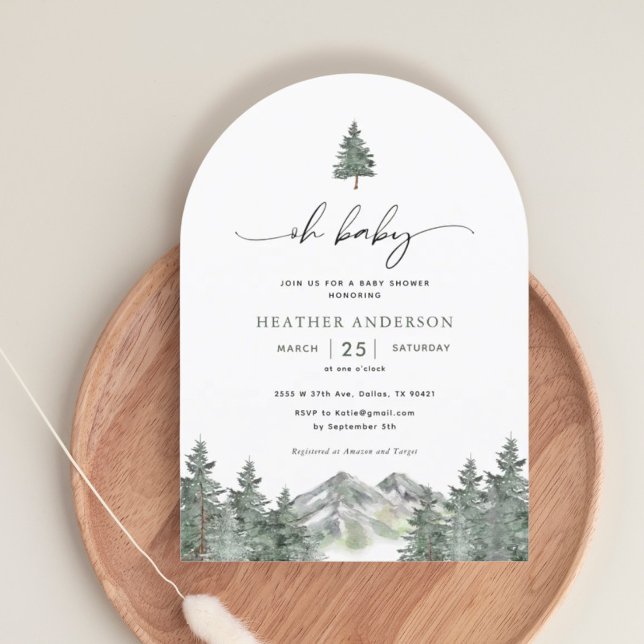 Oh Baby Wild One Mountain Boy Baby Shower Arch Einladung (Von Creator hochgeladen)