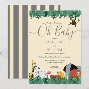Oh Baby Wilde Safari-Tiere Paare Baby Shower Einladung