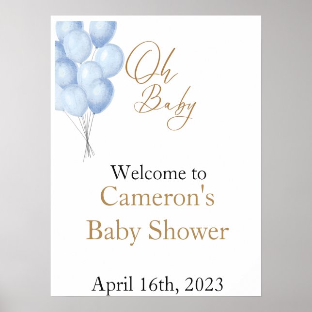 Oh Baby Willkommensschild Poster (Vorne)