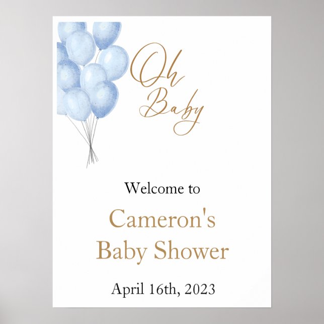 Oh Baby Willkommensschild Poster (Vorne)