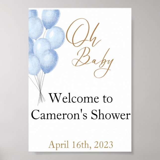 Oh Baby Willkommensschild Poster (Vorne)
