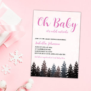 Oh Baby Winter Wonderland Girl Baby Dusche Einladung