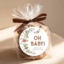 Oh Baby Woodland Mushroom Baby Shower Favor Runder Aufkleber