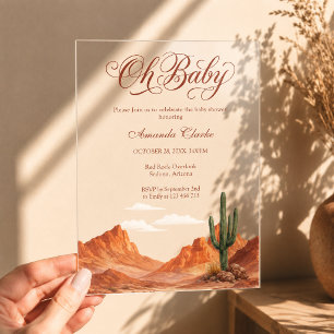 Oh Baby Wüstenberge Südwesten Baby Shower Acryleinladungen