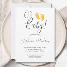 Oh Baby Yellow Baby Feet Couples Baby Dusche
