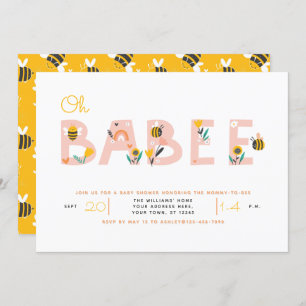 Oh Baby Yellow Bee Baby Shower Einladung