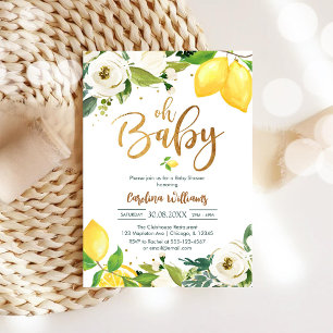 Oh Baby Zitronen Blumen Baby Shower Einladung