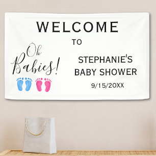Oh Baby Zwillinge Baby Shower Willkommen  Banner