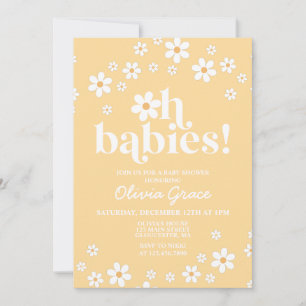 Oh Babys! Daisy gelbe Babydusche Einladung