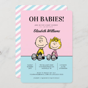 Oh Babys! Peanuts Twins Baby Dusche Einladung