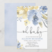 Oh Babystaubige blaue gelbe Blumenjungen-Babyparty