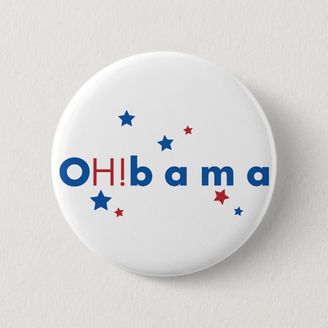 OH-! bama - Blau-u. Rot-Sterne Button (Vorderseite)
