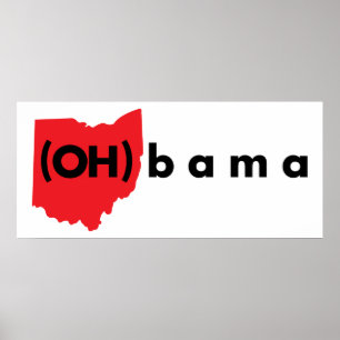 (OH)bama - Rot und Schwarz Poster