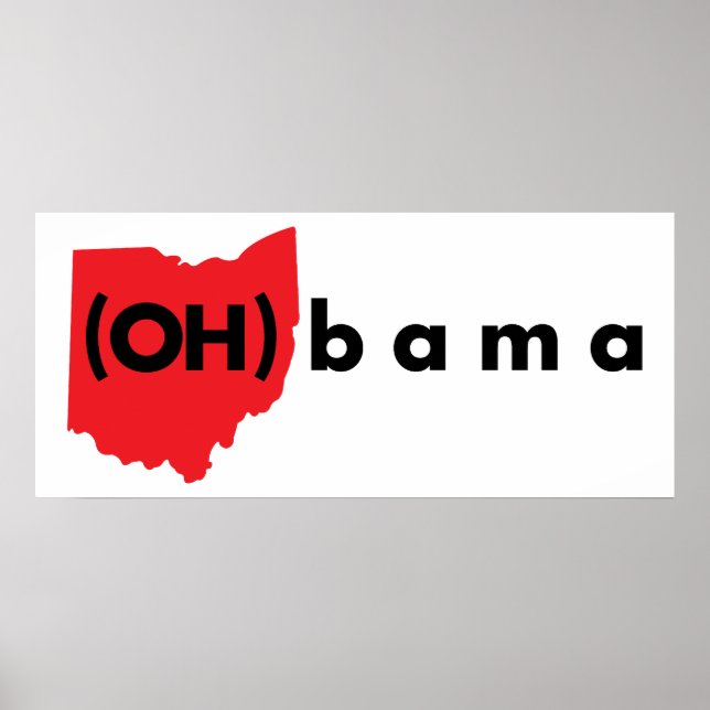 (OH)bama - rot und schwarz Poster (Vorne)