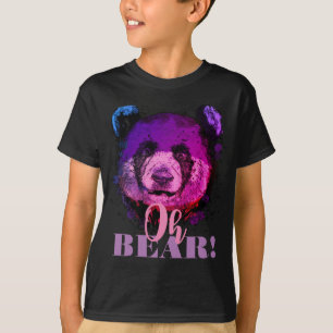 "OH BEAR"   Funny Cool Lila Panda Kids T-Shirt