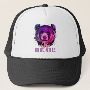 "OH BEAR"   Funny Cool Lila Panda Truckerkappe