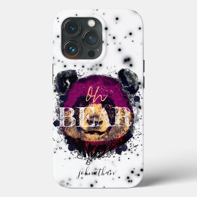 "OH BEAR" | Funny Cool Panda Monogram Case-Mate iPhone Hülle (Rückseite)