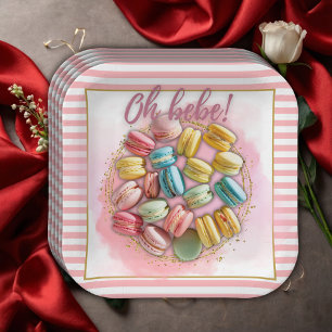 Oh bebe Französische Patisserie Baby Shower Pappteller