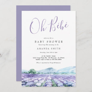 Oh Bebe French Lavender Baby Dusche Einladung