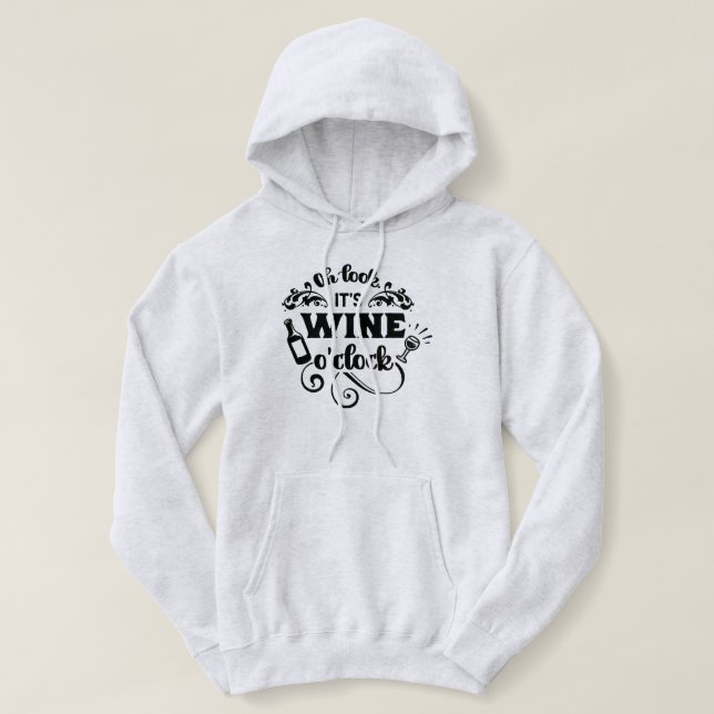 Oh Blick, ist es Wein-Uhr-DamenHoodie Hoodie (Design vorne)