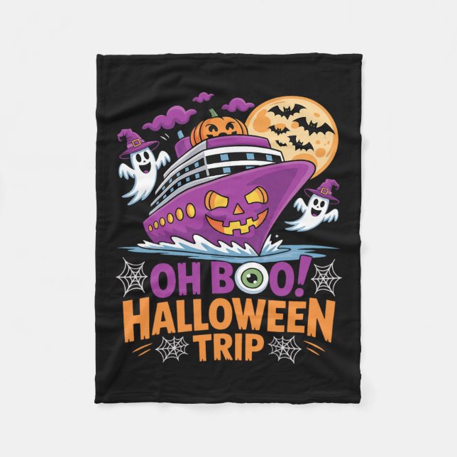 Oh Boo Halloween Trip Ghost Ts Ship Spooky Travel  Fleecedecke (Vorderseite)