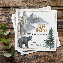 Oh Boy Adventure Begin | Bear & Birch Baby Dusche Serviette