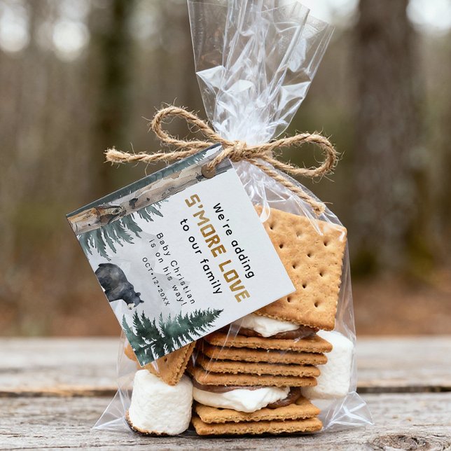 Oh Boy Adventure Begin | S more Liebe Baby Shower  Geschenkanhänger (S'more Baby Shower Favor Tag)