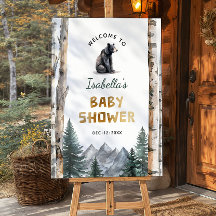 Oh Boy Adventure Begin | Woodland Bear Baby Dusche