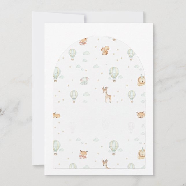 Oh Boy! Adventure Begins Arched Baby Shower Invita Einladung (Rückseite)