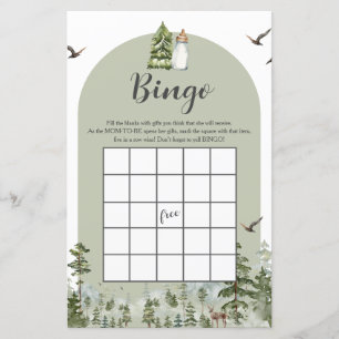 Oh, Boy Adventure Pine Forest Baby Shower Bingo